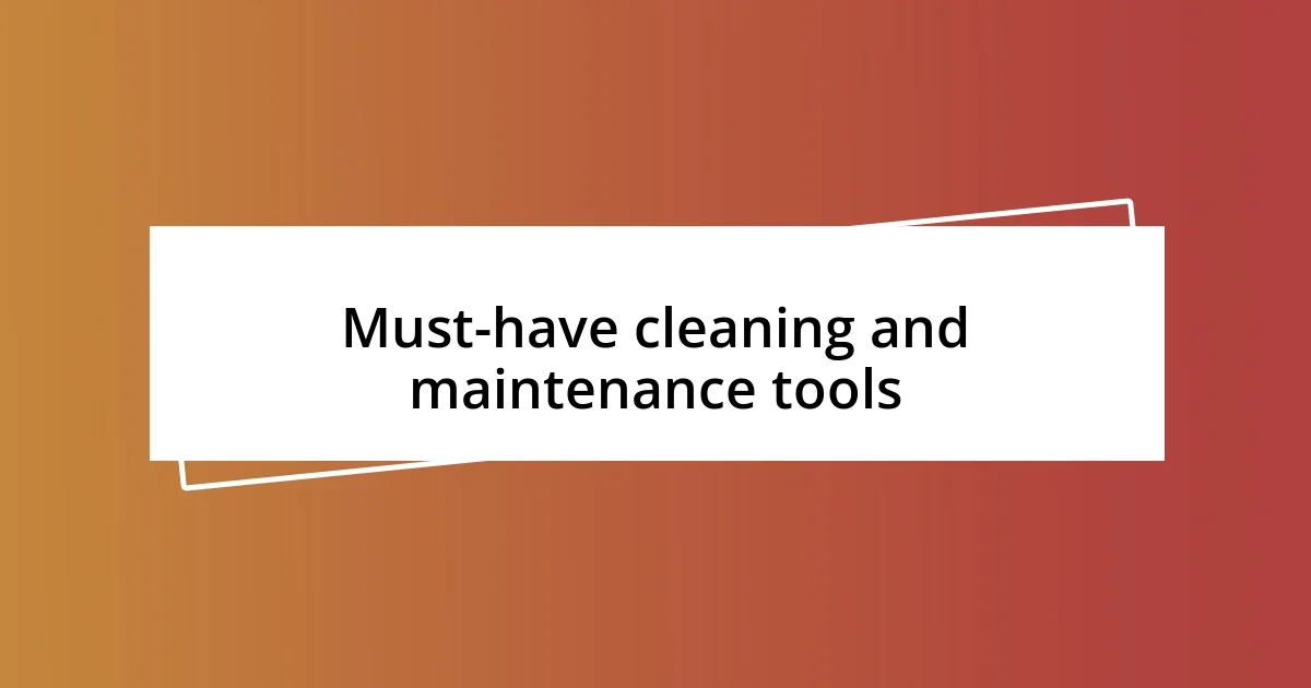 Must-have cleaning and maintenance tools